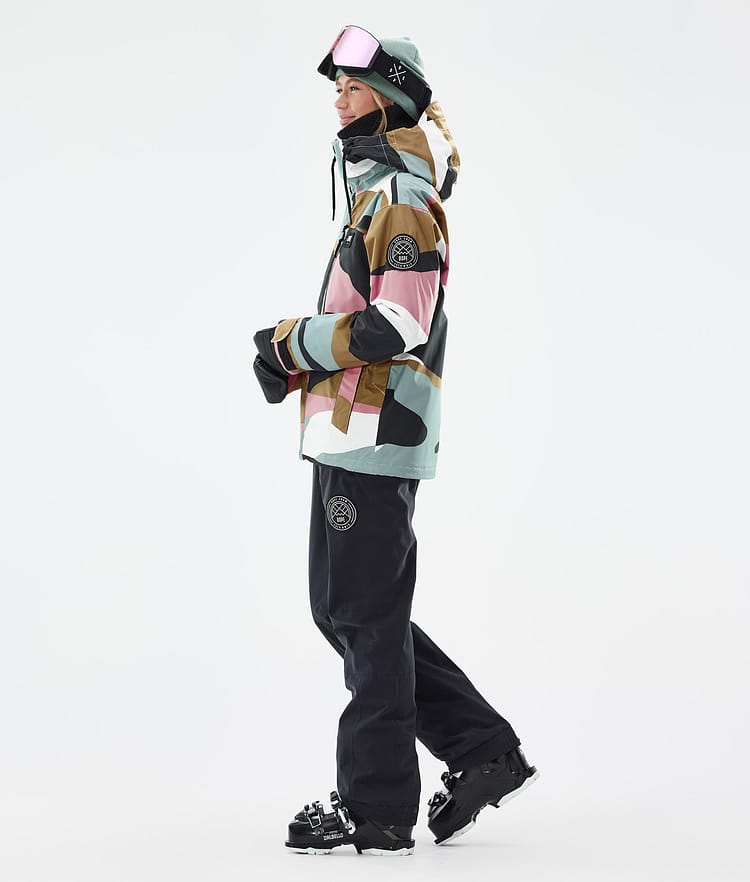 Dope Blizzard W Full Zip Ski jas Dames Shards Gold Muted Pink, Afbeelding 3 van 9