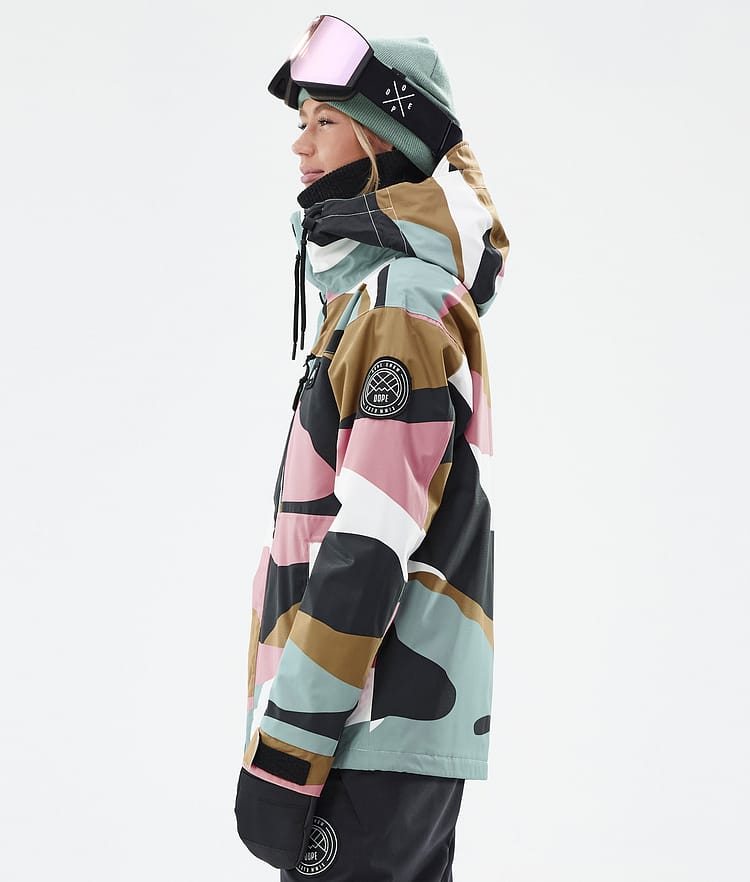 Dope Blizzard W Full Zip Ski jas Dames Shards Gold Muted Pink, Afbeelding 5 van 9