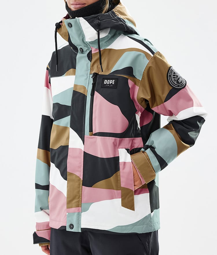 Dope Blizzard W Full Zip Snowboard Jacket Women Shards Gold Muted Pink Renewed, Image 8 of 9