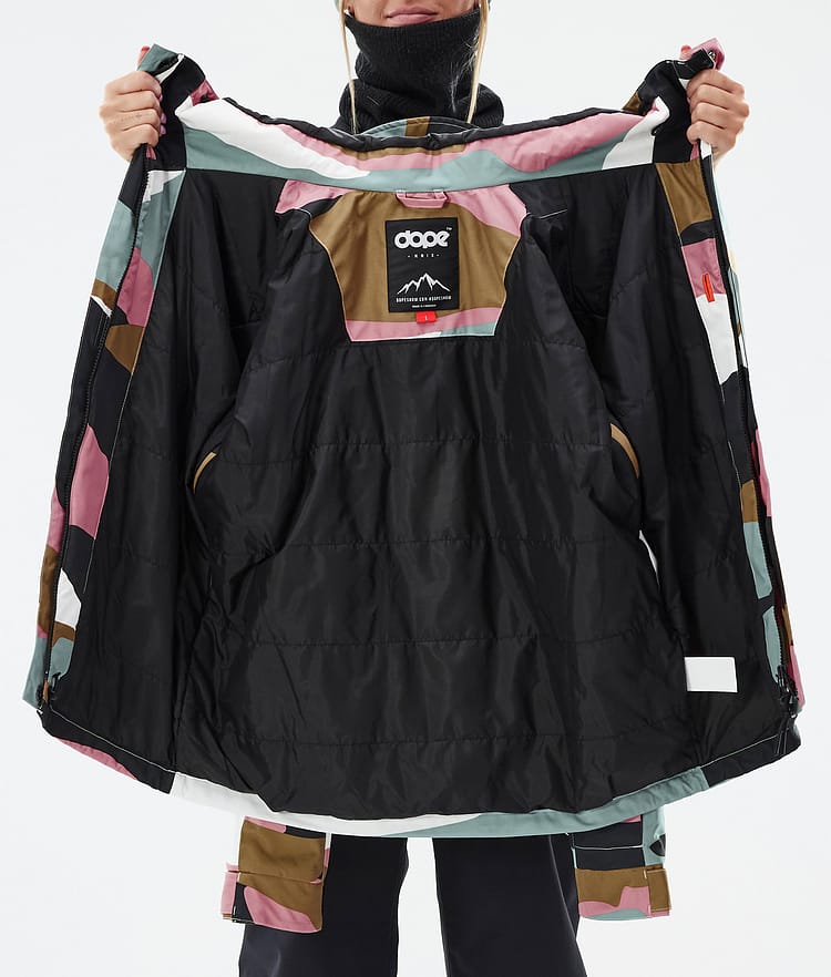 Dope Blizzard W Full Zip Snowboard jas Dames Shards Gold Muted Pink, Afbeelding 9 van 9