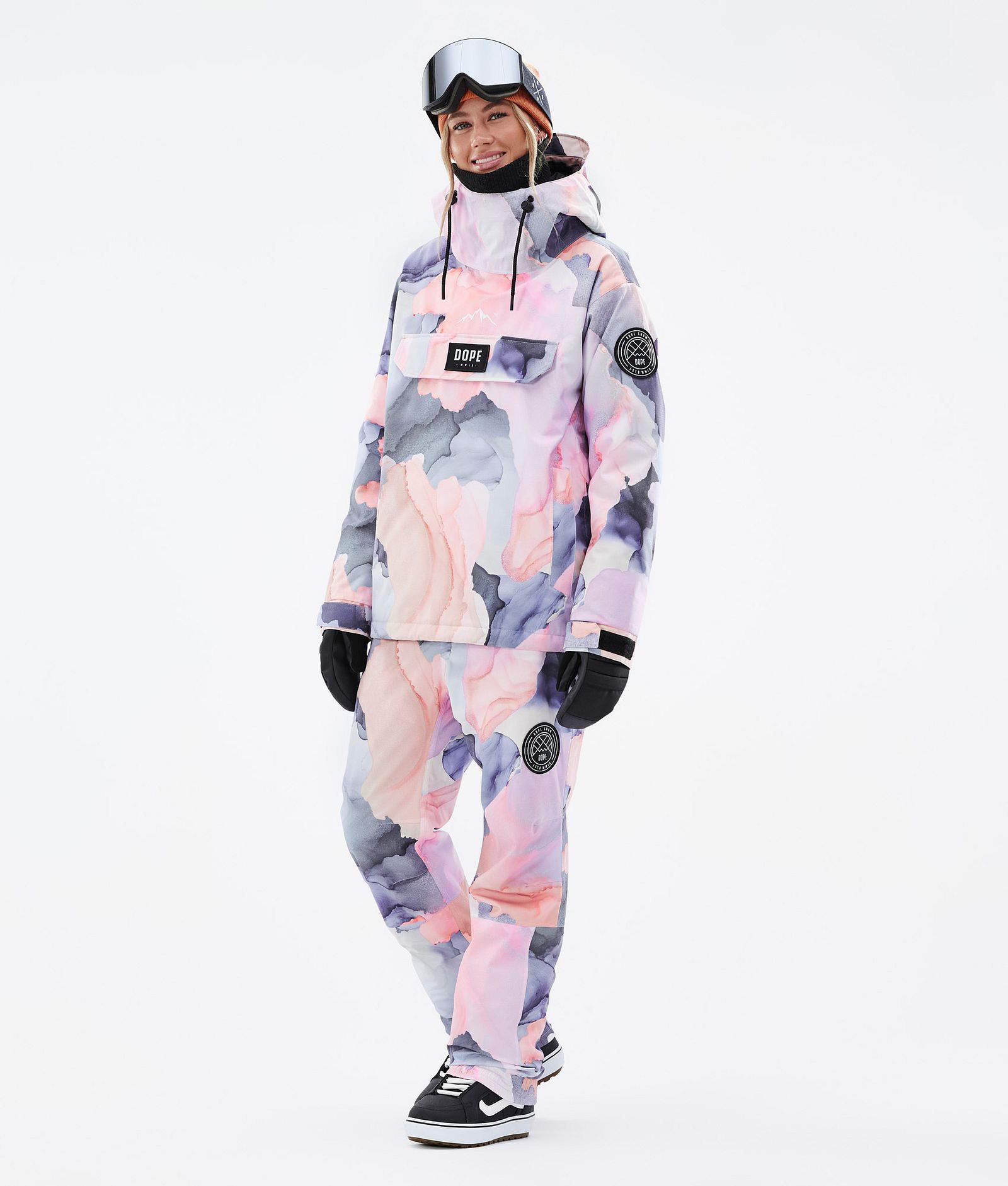 Dope Blizzard W Spodnie Snowboardowe Kobiety Blot Peach