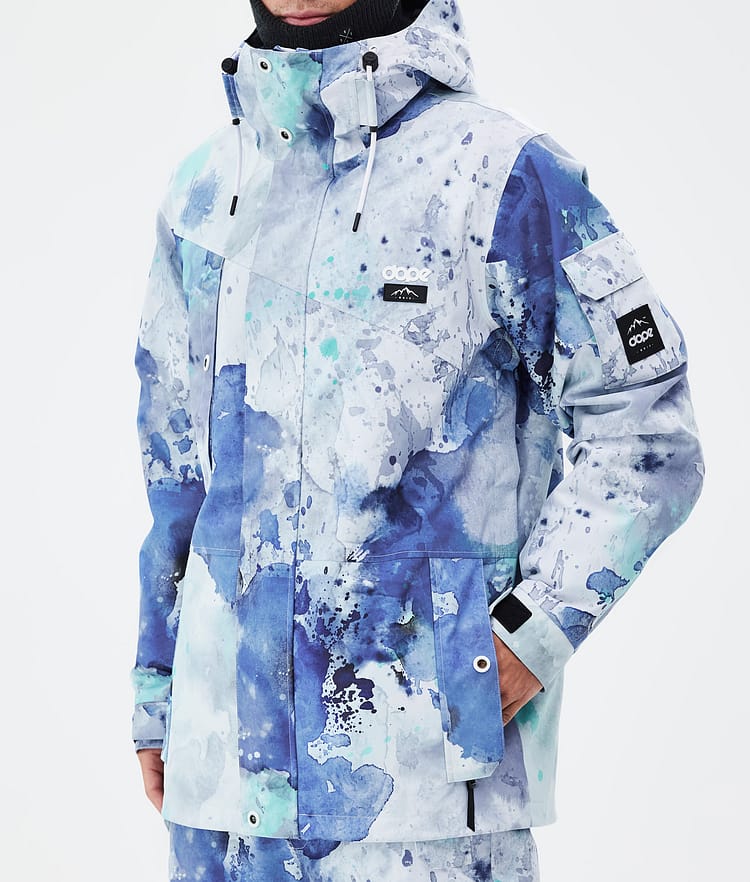 Dope Adept Snowboard Jacket Men Spray Blue Green Renewed