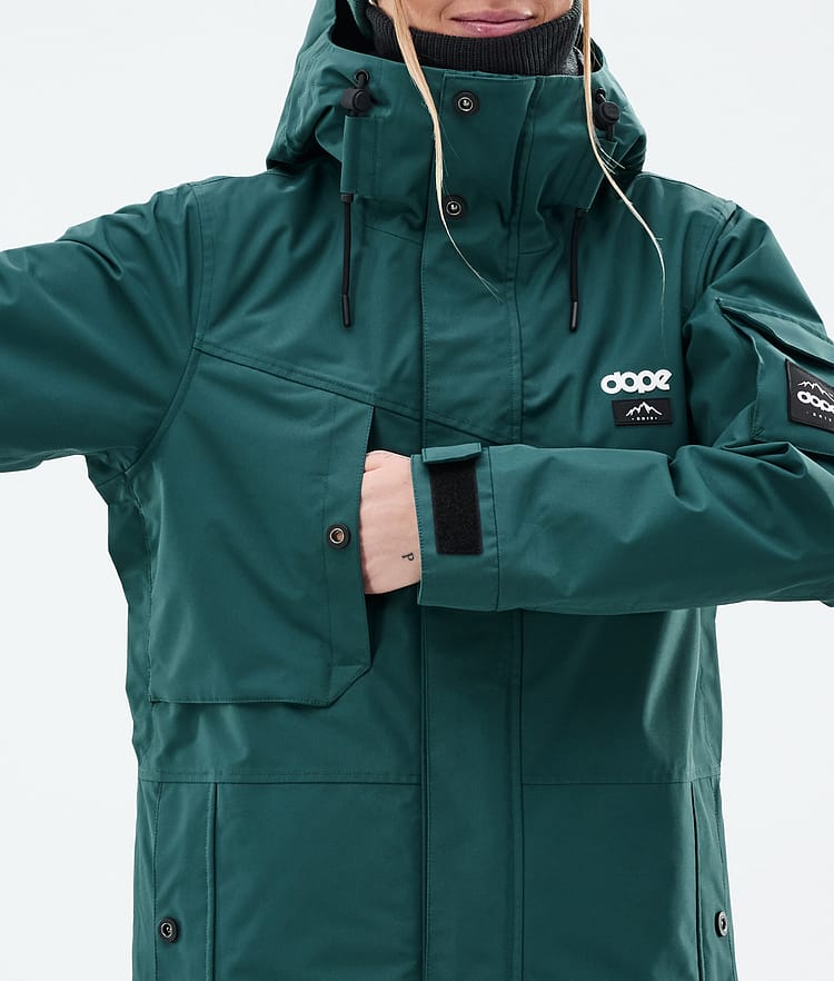 Dope Adept W Snowboard Jacket Women Bottle Green Renewed, Image 8 of 10