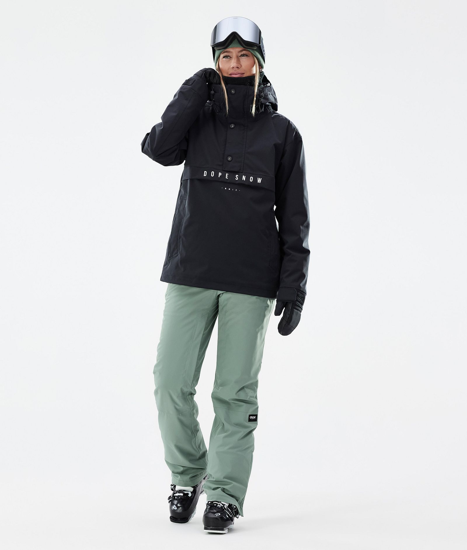 Dope Con W Pantalon de Ski Femme Faded Green, Image 2 sur 6