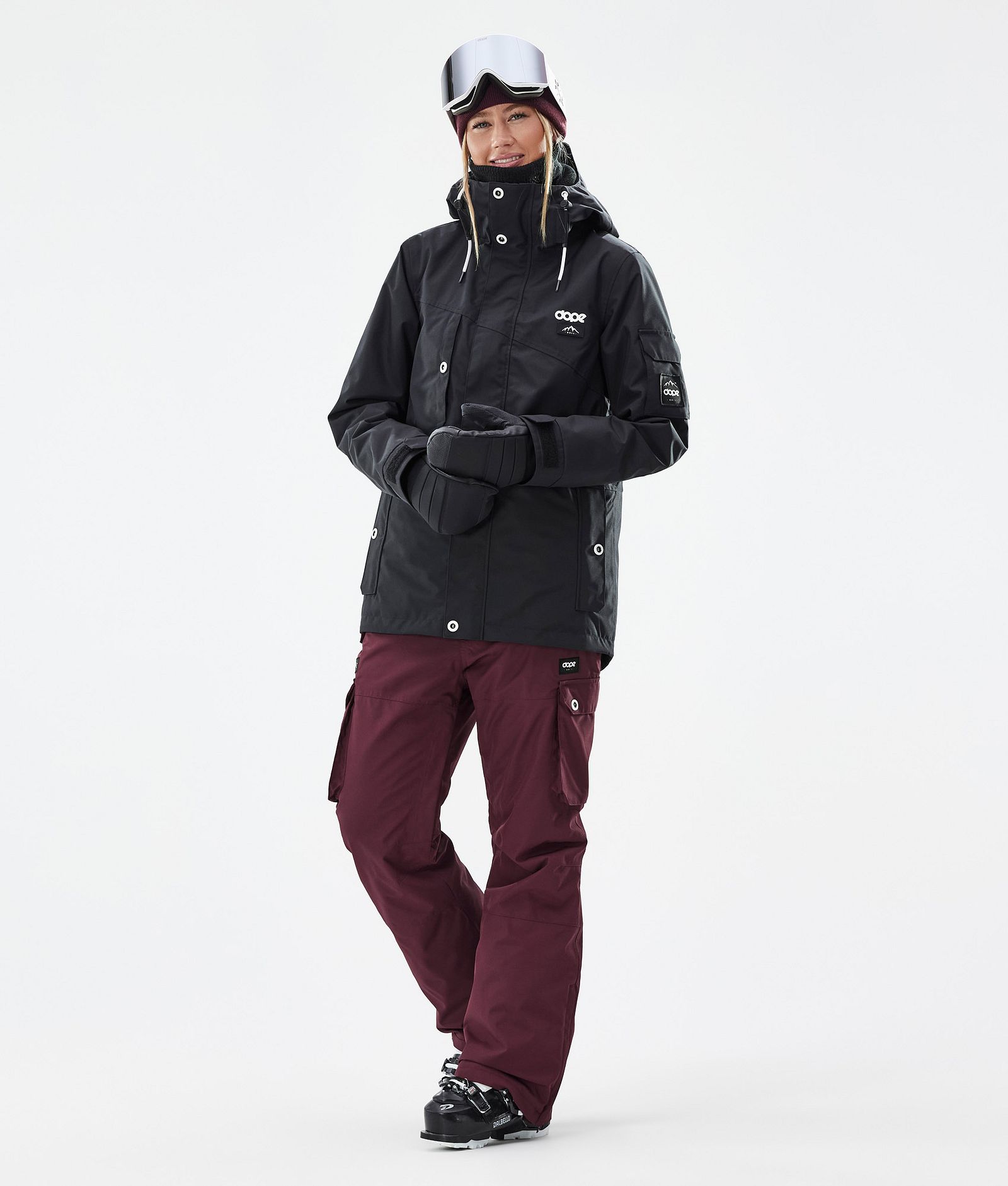 Dope Iconic W Pantalon de Ski Femme Burgundy, Image 2 sur 7