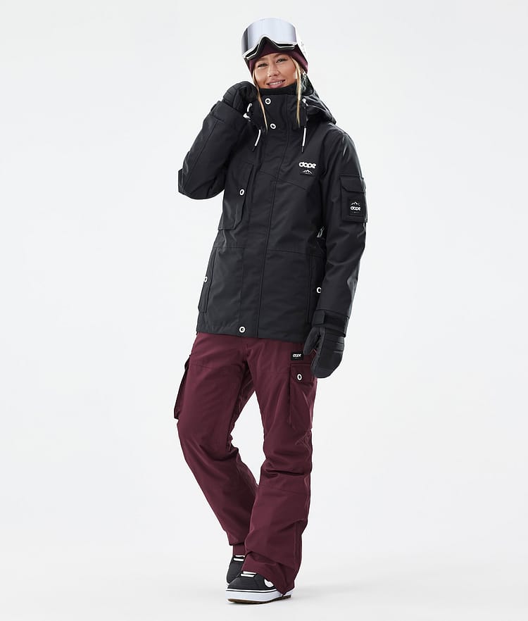 Dope Iconic W Pantalon de Snowboard Femme Burgundy, Image 2 sur 7