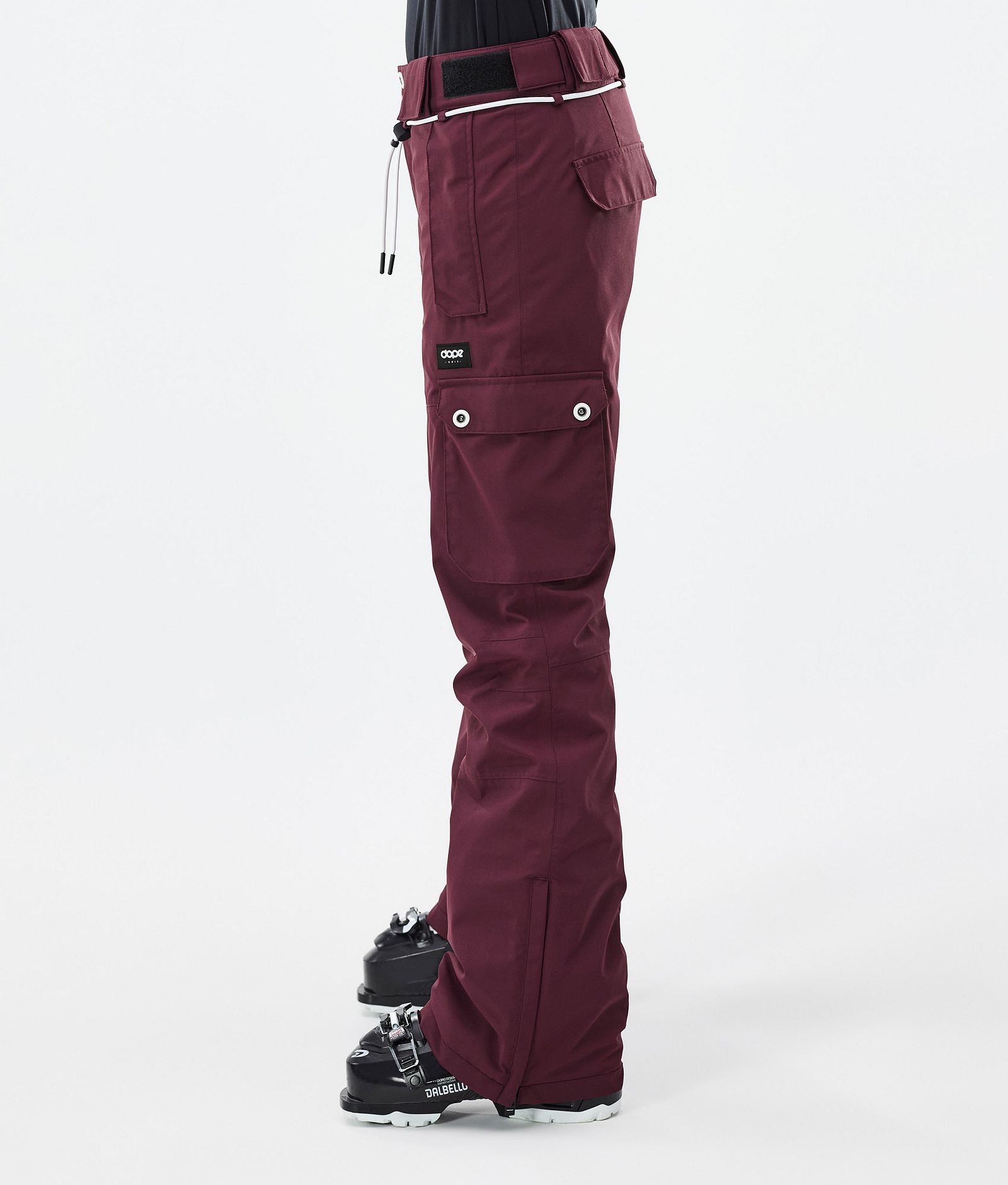 Dope Iconic W Pantalon de Ski Femme Burgundy, Image 3 sur 7