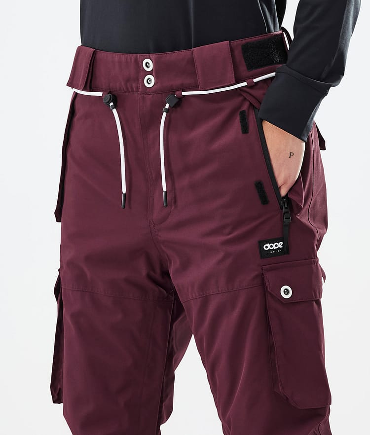 Dope Iconic W Pantalon de Ski Femme Burgundy, Image 5 sur 7