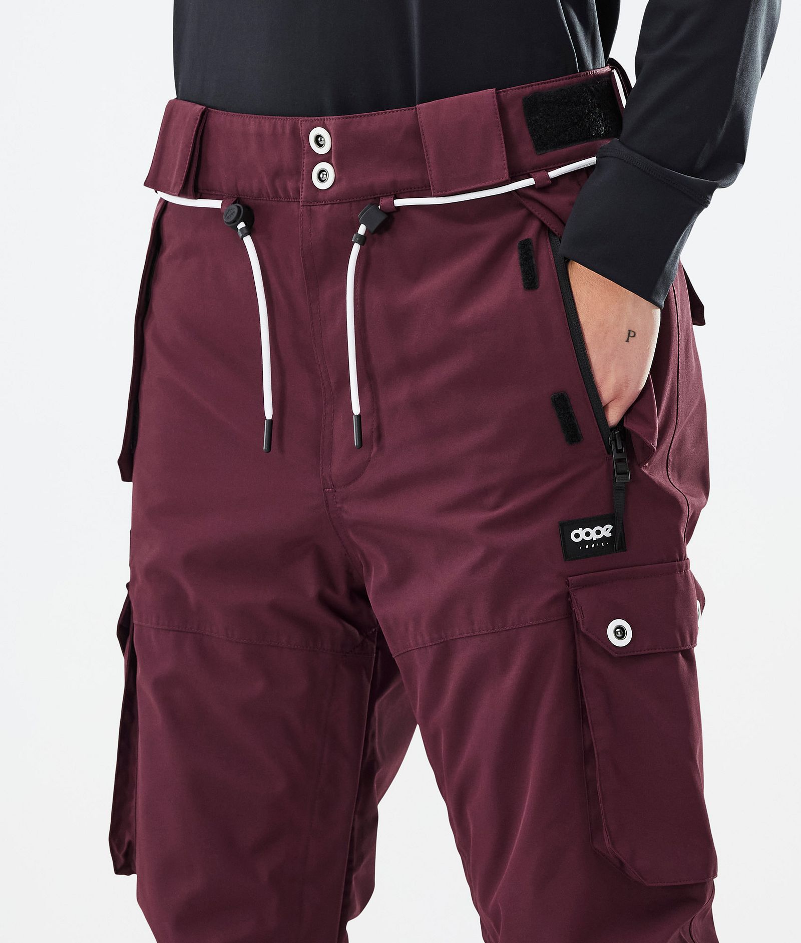 Dope Iconic W Pantalon de Snowboard Femme Burgundy, Image 5 sur 7