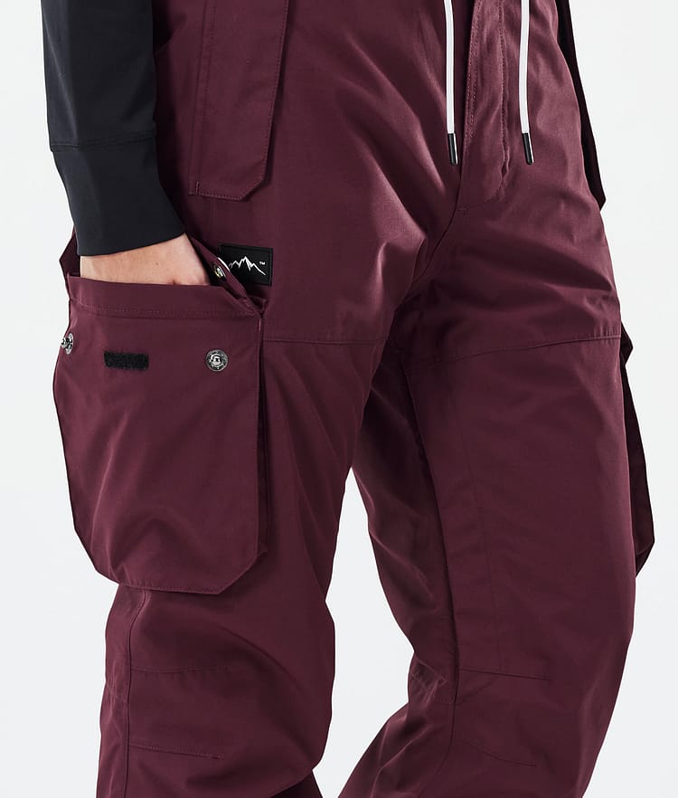 Dope Iconic W Pantalon de Snowboard Femme Burgundy, Image 6 sur 7