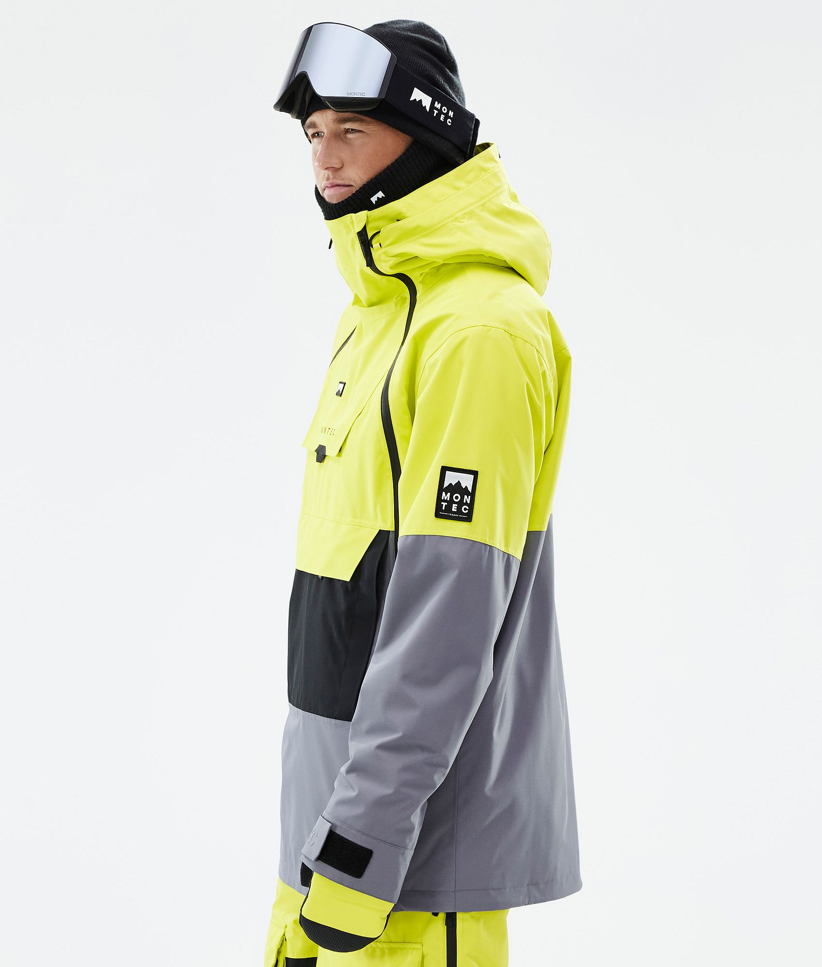 Montec Doom Veste de Ski Homme Bright Yellow/Black/Light Pearl, Image 6 sur 11