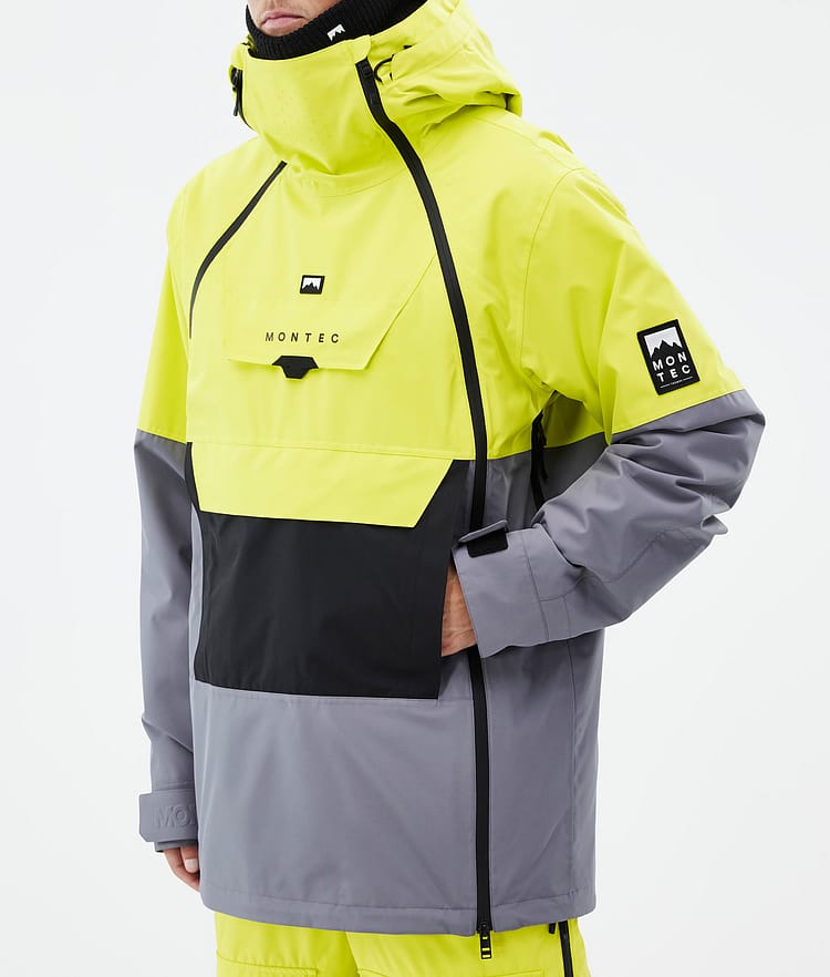 Montec Doom Veste de Ski Homme Bright Yellow/Black/Light Pearl, Image 8 sur 11