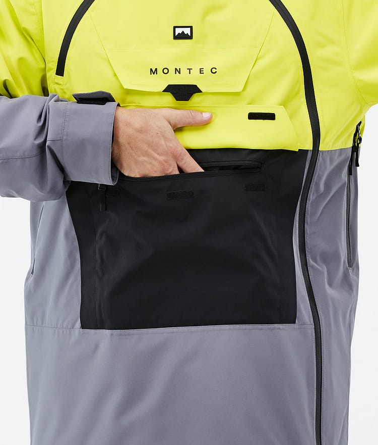 Montec Doom Veste de Ski Homme Bright Yellow/Black/Light Pearl, Image 9 sur 11