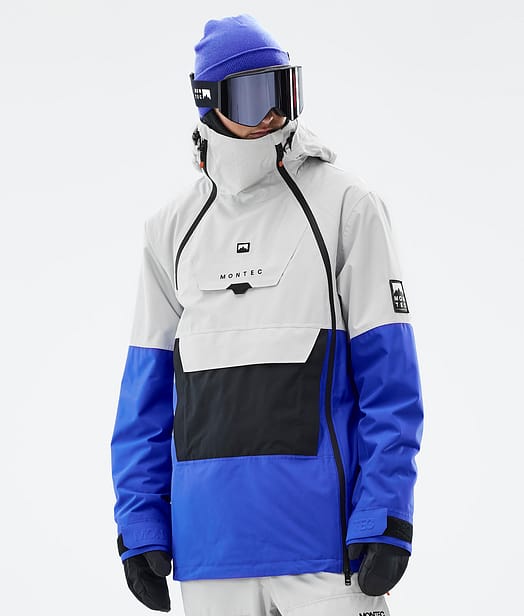 Montec Doom Kurtka Snowboardowa Mężczyźni Light Grey/Black/Cobalt Blue