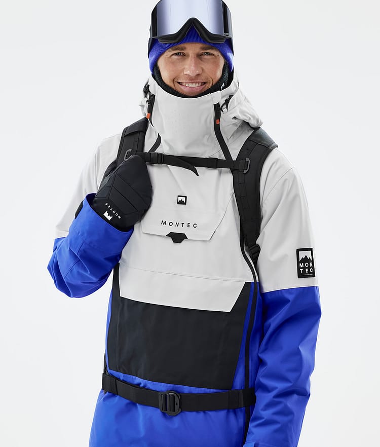 Montec Doom Kurtka Snowboardowa Mężczyźni Light Grey/Black/Cobalt Blue