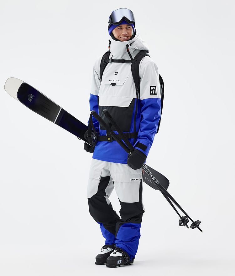 Montec Doom Veste de Ski Homme Light Grey/Black/Cobalt Blue, Image 3 sur 11