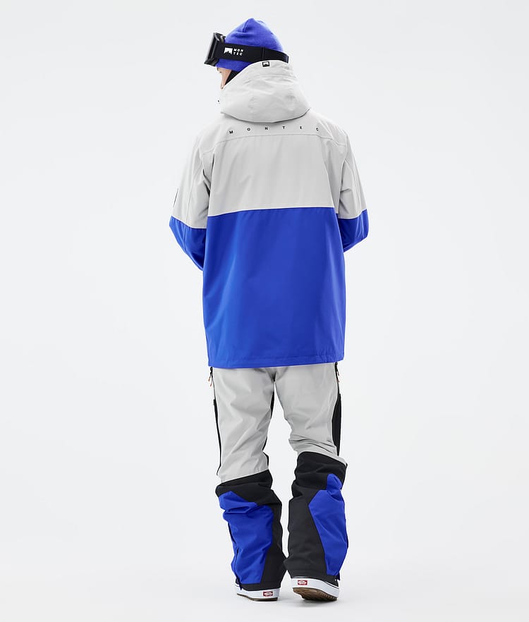 Montec Doom Kurtka Snowboardowa Mężczyźni Light Grey/Black/Cobalt Blue