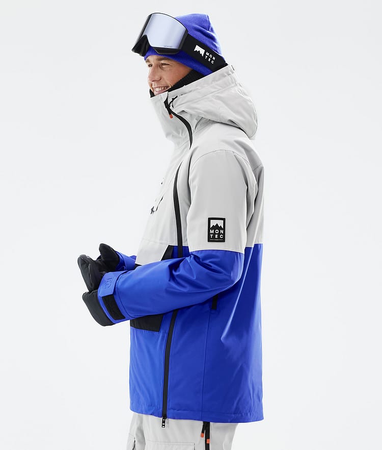 Montec Doom Kurtka Snowboardowa Mężczyźni Light Grey/Black/Cobalt Blue