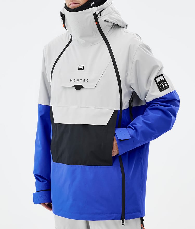 Montec Doom Kurtka Snowboardowa Mężczyźni Light Grey/Black/Cobalt Blue