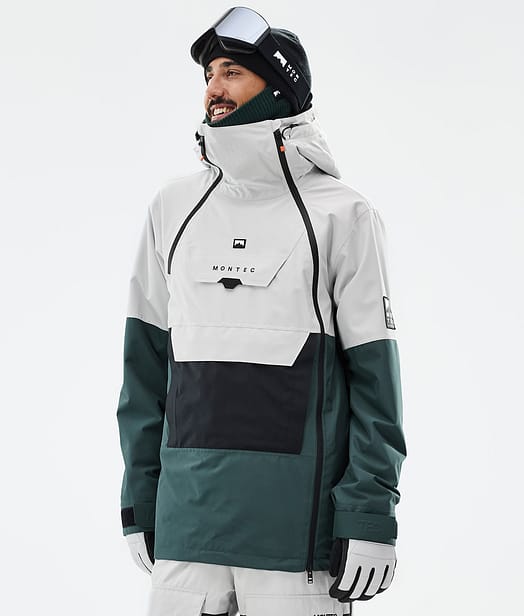 Montec Doom Ski Jacket Men Light Grey/Black/Dark Atlantic