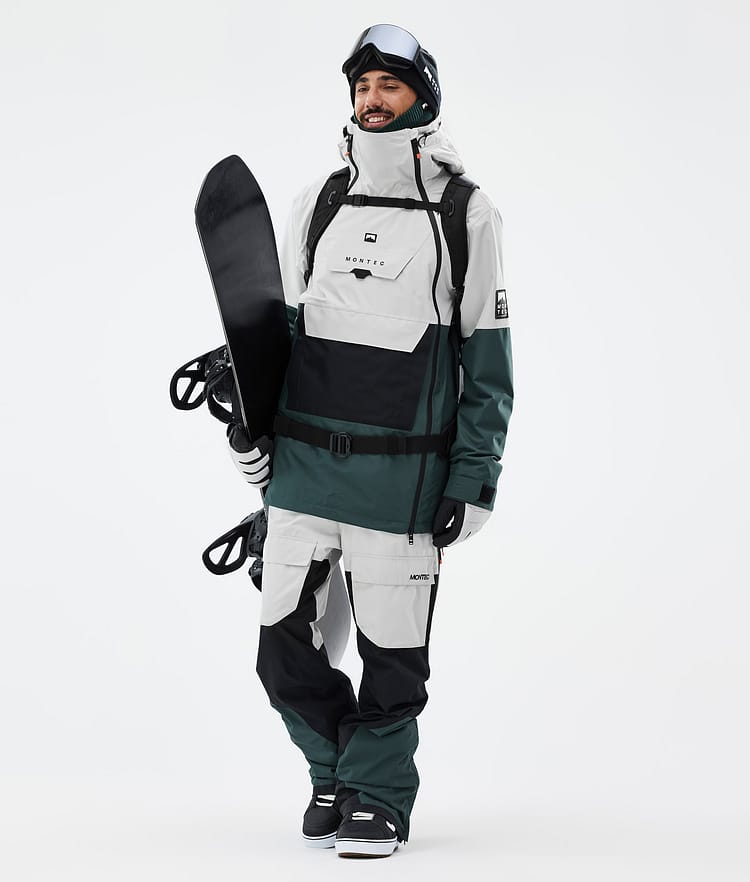 Montec Doom Snowboard Jacket Men Light Grey/Black/Dark Atlantic