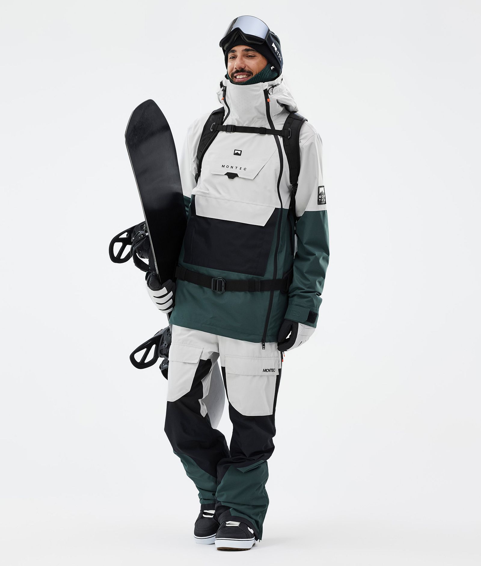 Montec Doom Veste Snowboard Homme Light Grey/Black/Dark Atlantic Renewed