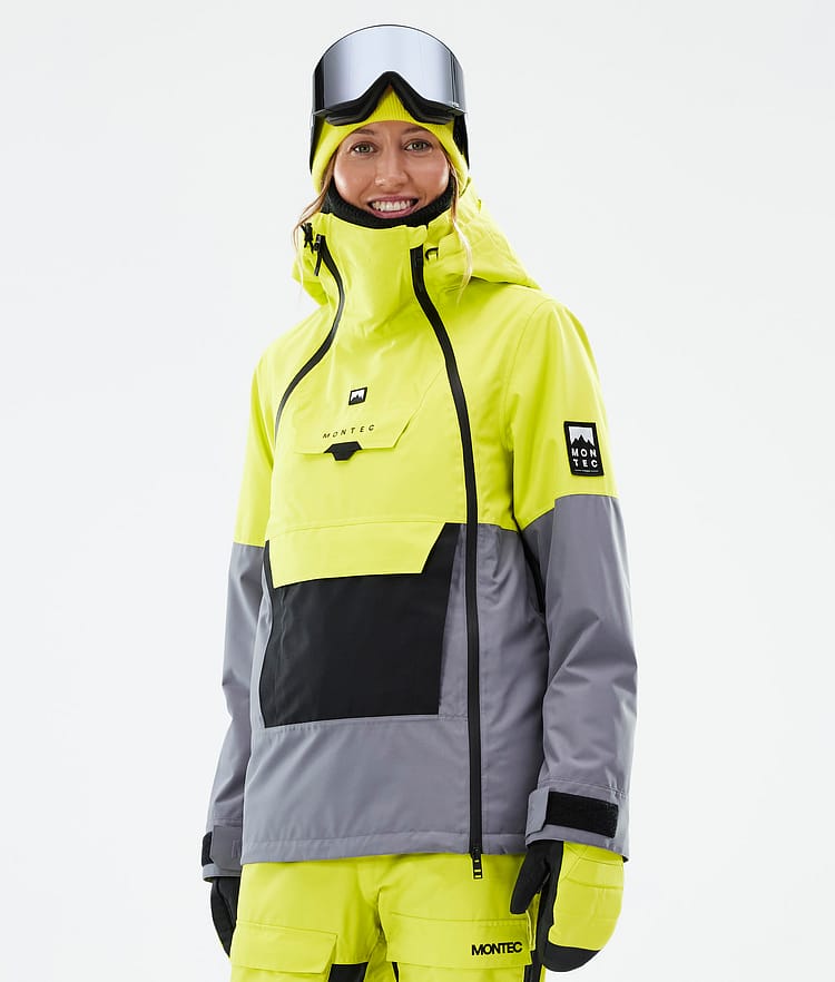 Montec Doom W Kurtka Snowboardowa Kobiety Bright Yellow/Black/Light Pearl, Zdjęcie 1 z 11