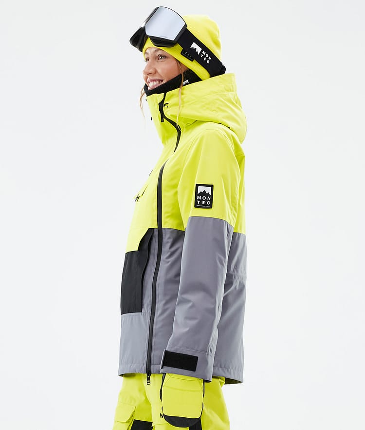 Montec Doom W Snowboard jas Dames Bright Yellow/Black/Light Pearl Renewed, Afbeelding 6 van 11