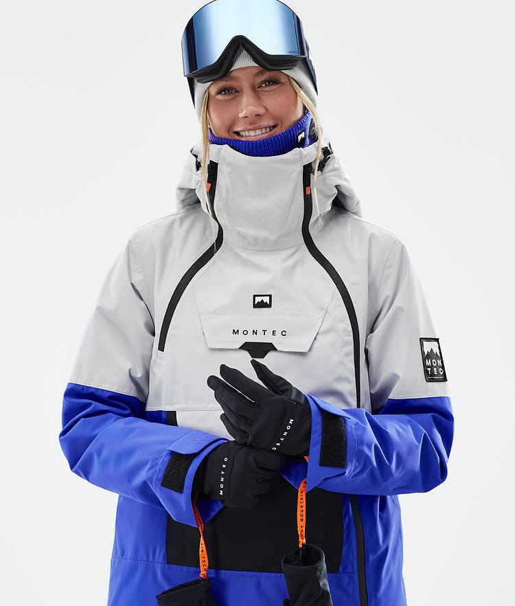 Montec Doom W Giacca Snowboard Donna Light Grey/Black/Cobalt Blue, Immagine 2 di 11