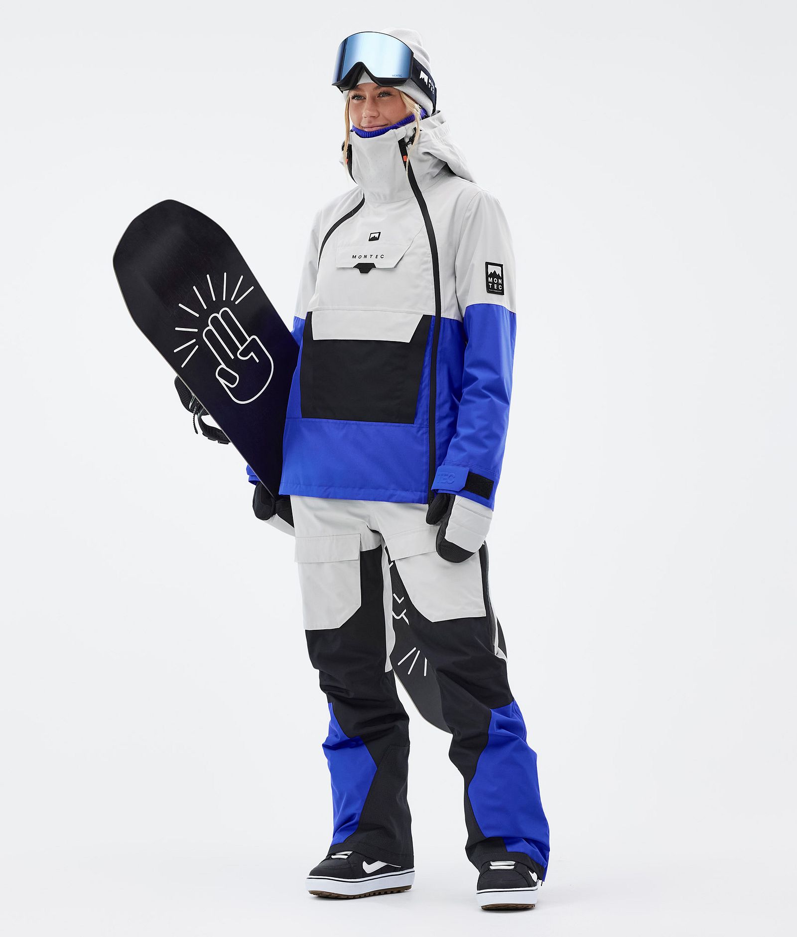 Montec Doom W Veste Snowboard Femme Light Grey/Black/Cobalt Blue Renewed, Image 3 sur 11