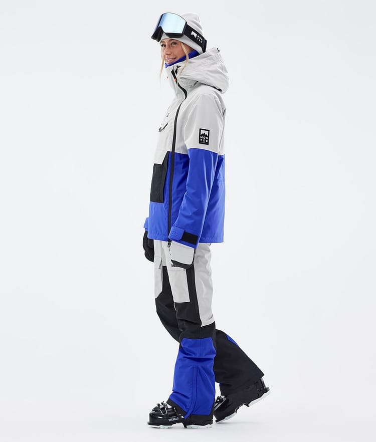 Montec Doom W Veste de Ski Femme Light Grey/Black/Cobalt Blue, Image 4 sur 11