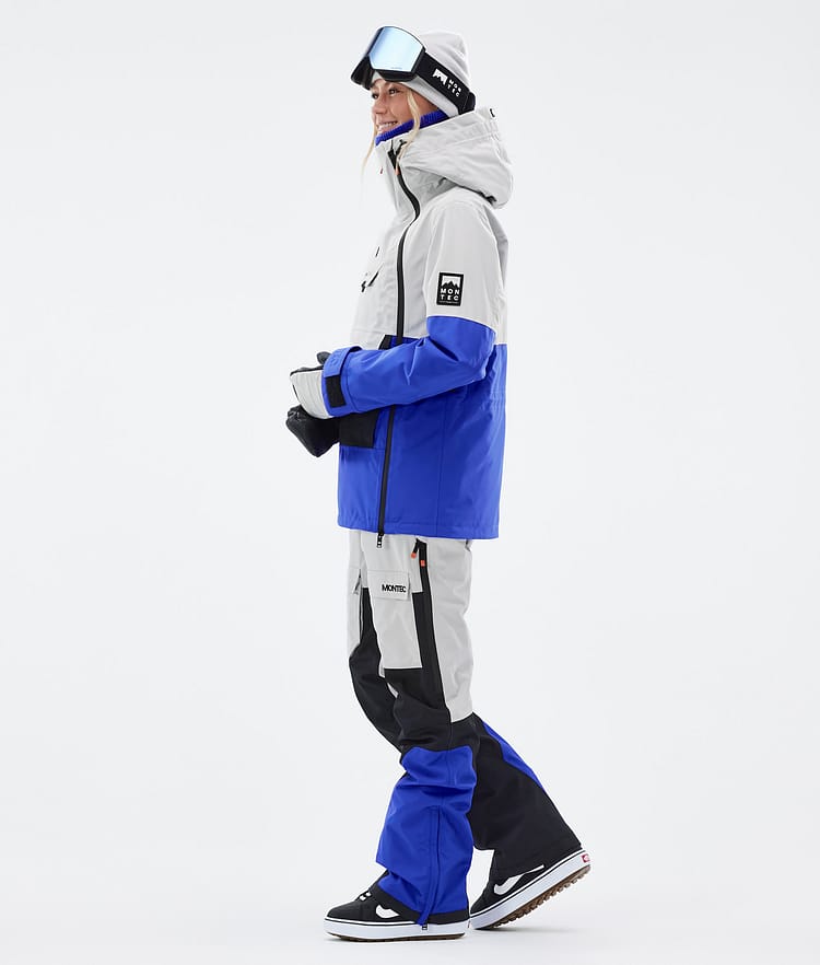 Montec Doom W Veste Snowboard Femme Light Grey/Black/Cobalt Blue, Image 4 sur 11