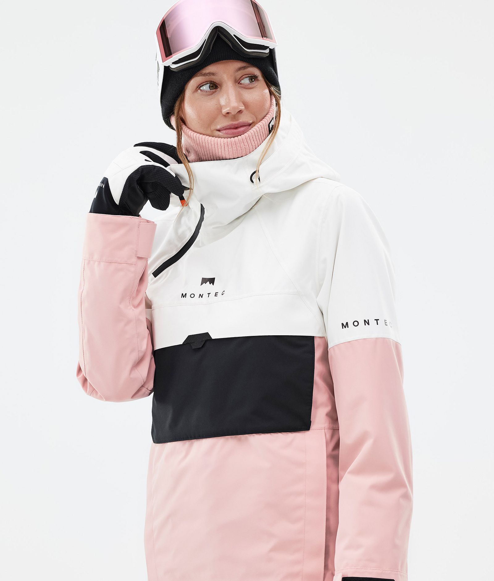 Montec Dune W Veste de Ski Femme Old White/Black/Soft Pink, Image 2 sur 9