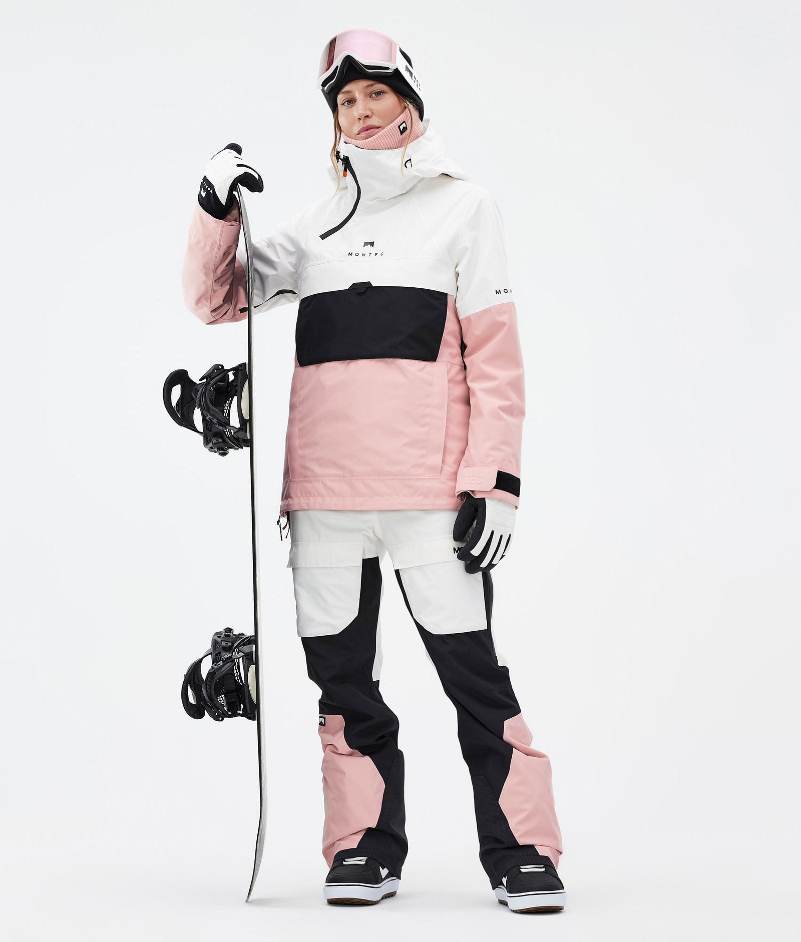 Montec Dune W Kurtka Snowboardowa Kobiety Old White/Black/Soft Pink Renewed, Zdjęcie 3 z 9