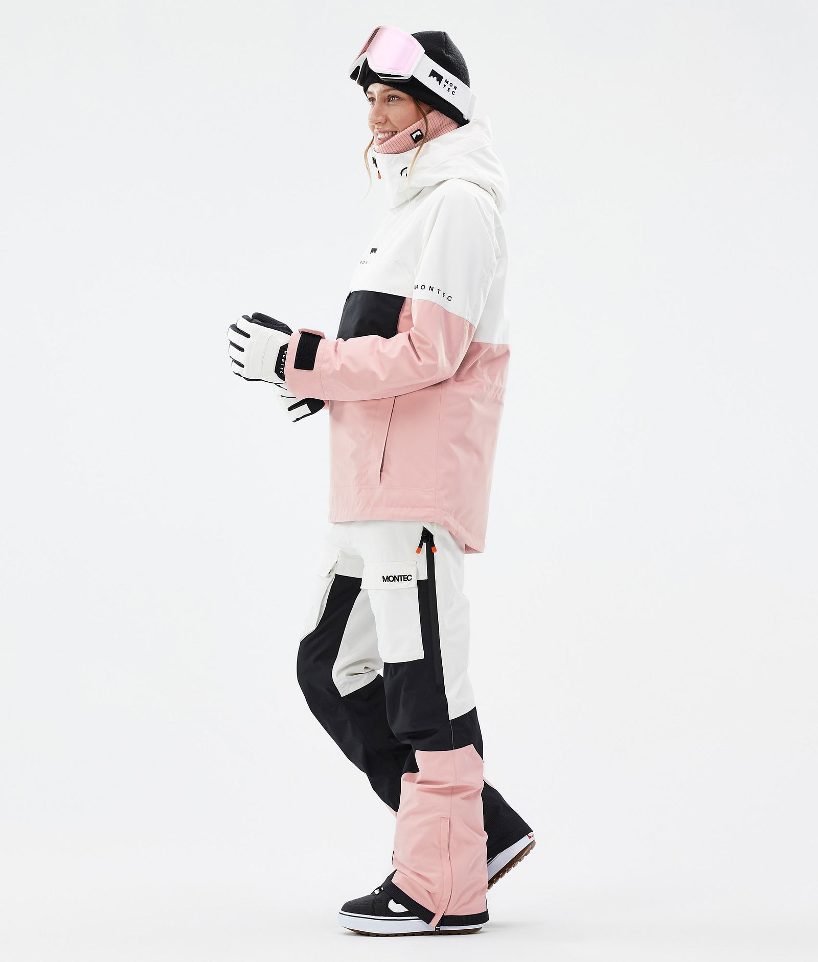 Montec Dune W Snowboard Jacket Women Old White/Black/Soft Pink Renewed