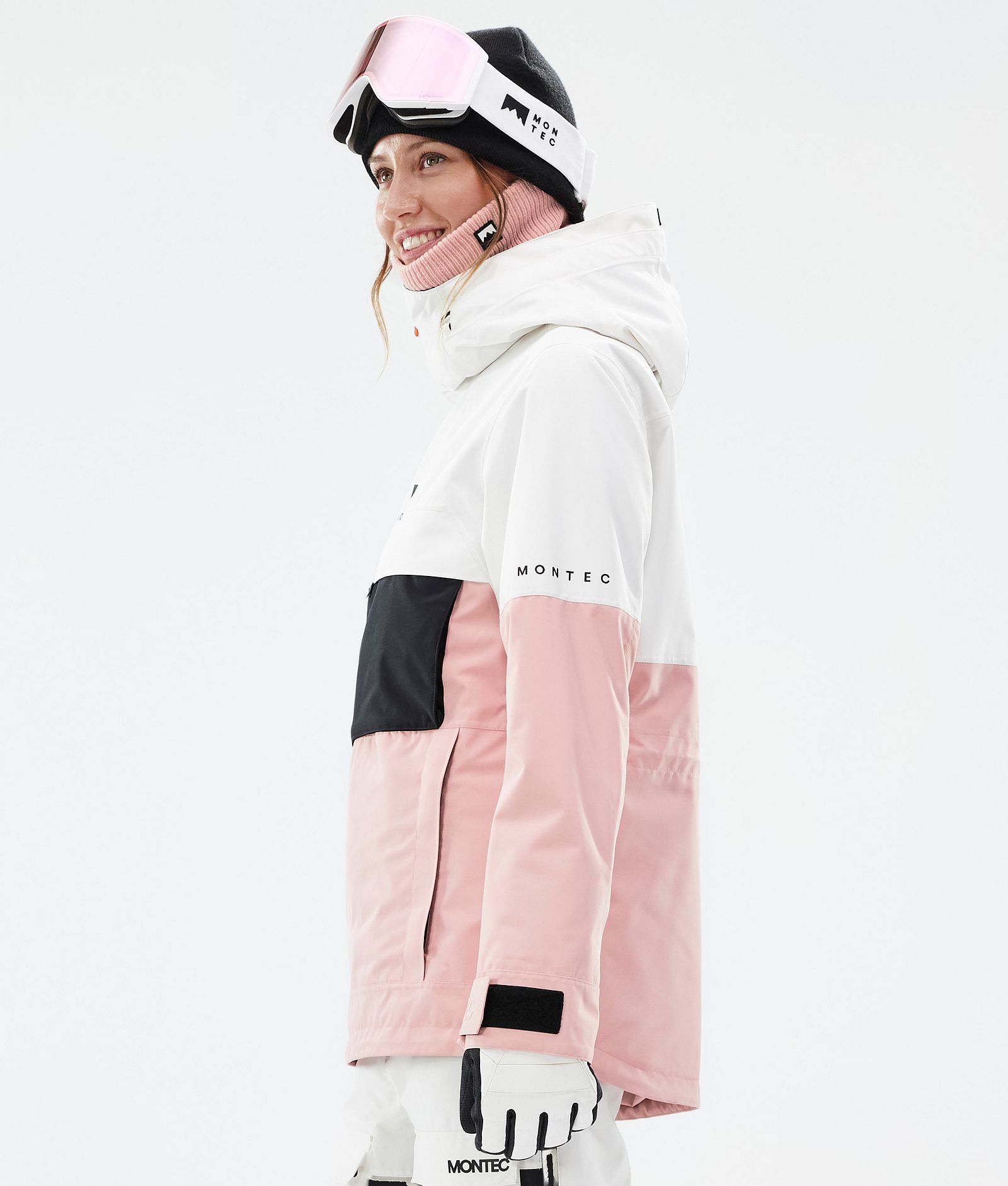 Montec Dune W Veste de Ski Femme Old White/Black/Soft Pink, Image 6 sur 9