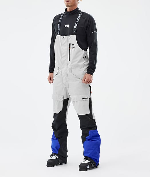 Montec Fawk Pantalon de Ski Homme Light Grey/Black/Cobalt Blue