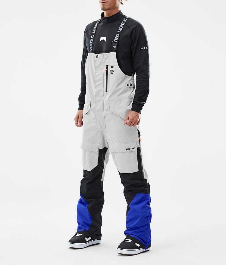 Montec Fawk Pantalones Snowboard Hombre Light Grey/Black/Cobalt Blue, Imagen 1 de 7