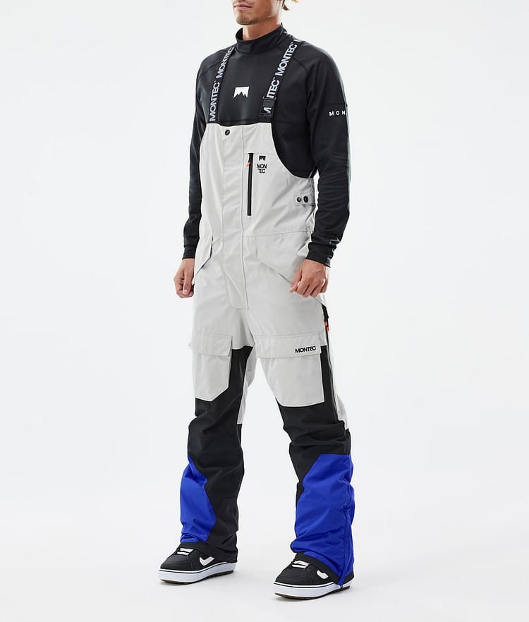 Montec Fawk Snowboard Broek Heren Light Grey/Black/Cobalt Blue