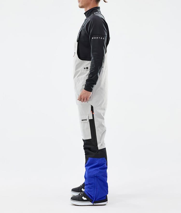Montec Fawk Pantalon de Snowboard Homme Light Grey/Black/Cobalt Blue, Image 3 sur 7