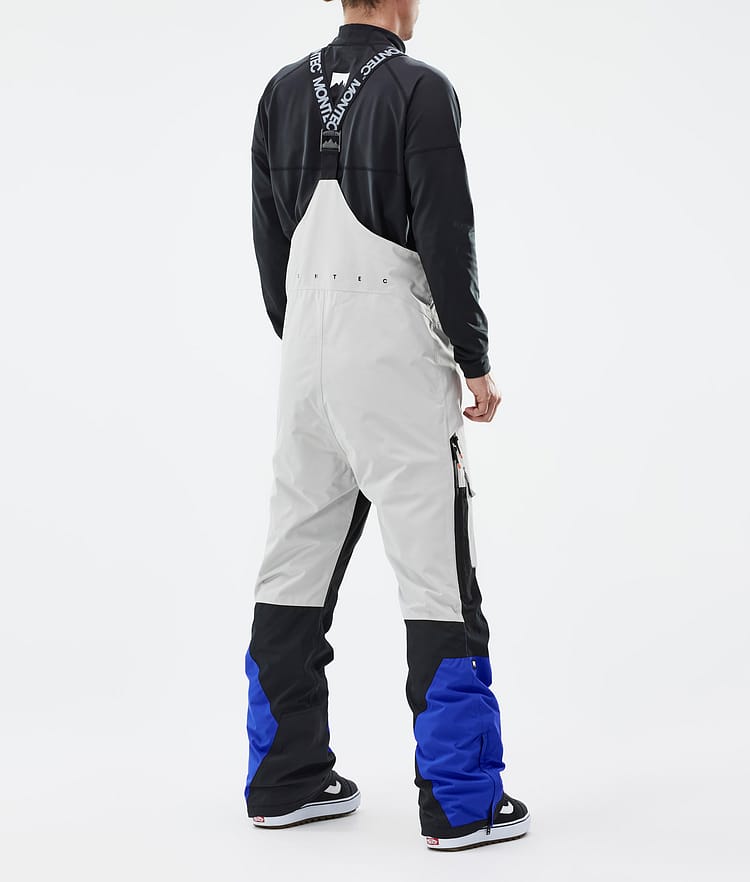 Montec Fawk Pantalon de Snowboard Homme Light Grey/Black/Cobalt Blue