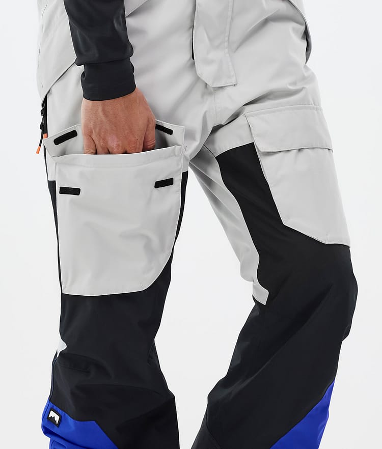 Montec Fawk Spodnie Snowboardowe Mężczyźni Light Grey/Black/Cobalt Blue