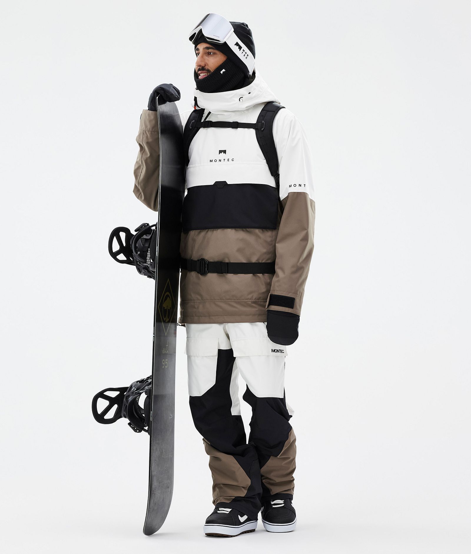 Montec Fawk Snowboard Pants Men Old White/Black/Walnut