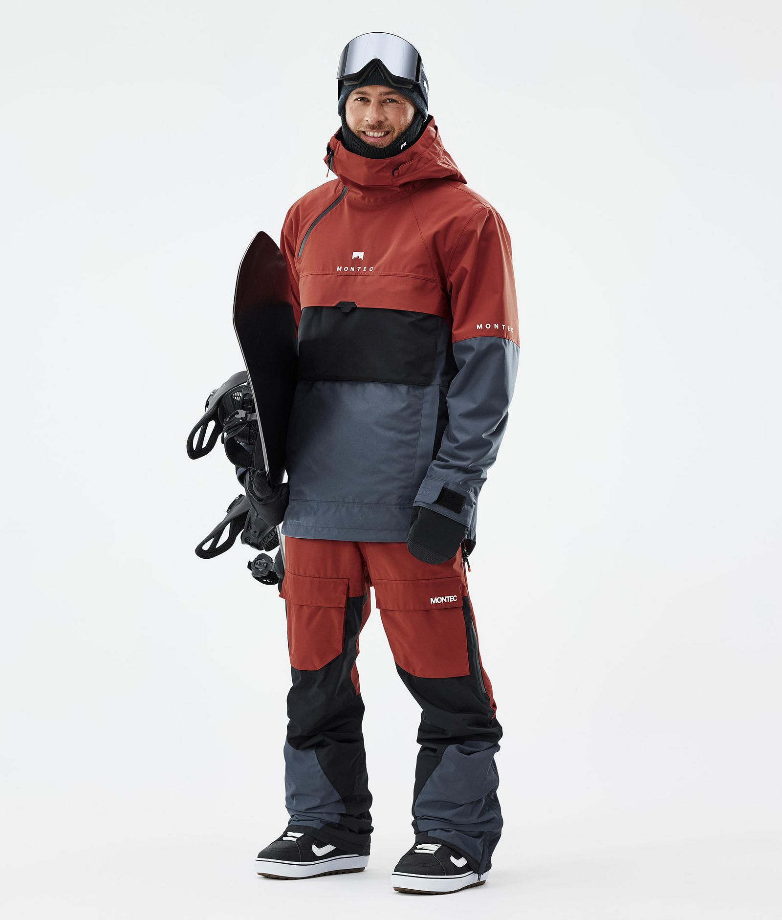Montec Fawk Pantaloni Snowboard Uomo Rust/Black/Metal Blue - Marrone