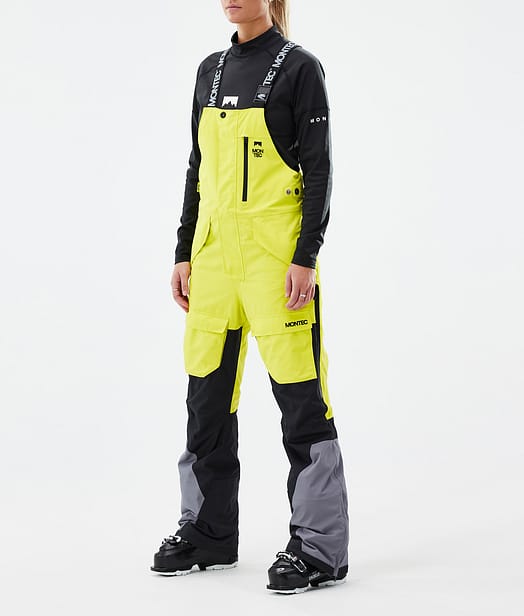 Montec Fawk W Skibroek Dames Bright Yellow/Black/Light Pearl