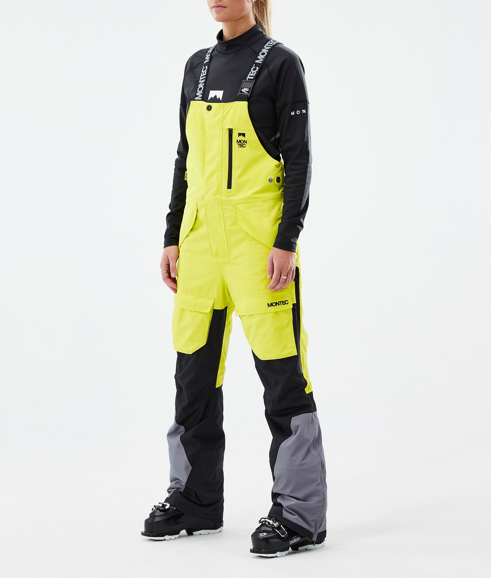 Montec Fawk W Pantalon de Ski Femme Bright Yellow/Black/Light Pearl, Image 1 sur 7