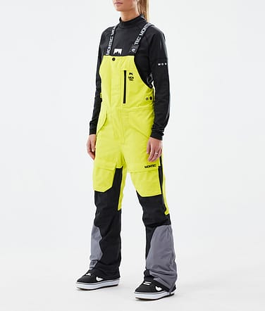 Montec Fawk W Kalhoty na Snowboard Dámské Bright Yellow/Black/Light Pearl