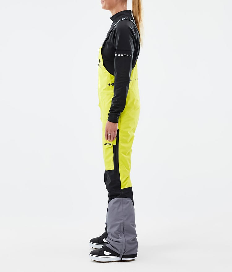 Montec Fawk W Spodnie Snowboardowe Kobiety Bright Yellow/Black/Light Pearl, Zdjęcie 3 z 7