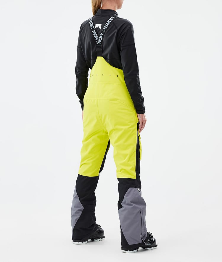 Montec Fawk W Spodnie Narciarskie Kobiety Bright Yellow/Black/Light Pearl, Zdjęcie 4 z 7