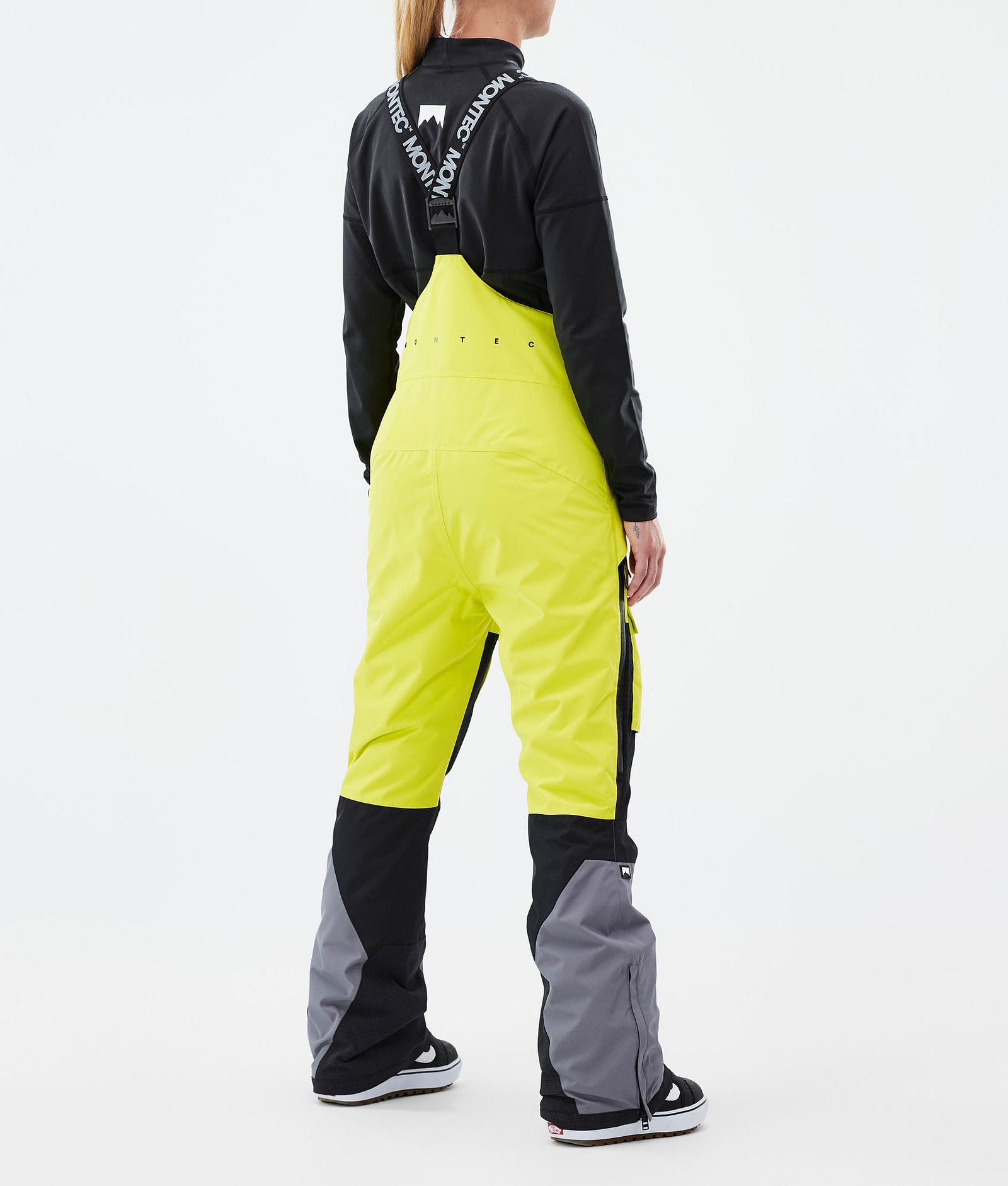 Montec Fawk W Pantalones Snowboard Mujer Bright Yellow/Black/Light Pearl